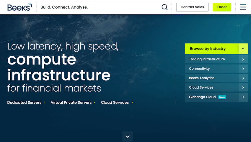 Beeks Group Home Page Servers low latency for trading